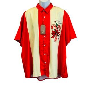 Hard Daddy Christmas Greetings Rockabilly Stripe Aloha Shirt Size 3XL